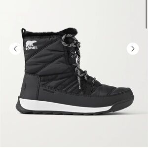 Sorel Black Whitney II Quilted Boots with White Accents